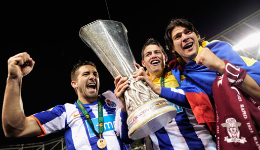 Kolumbien-Youngster James Rodriguez (M.) gewann dieses Jahr mit Porto die Europa League