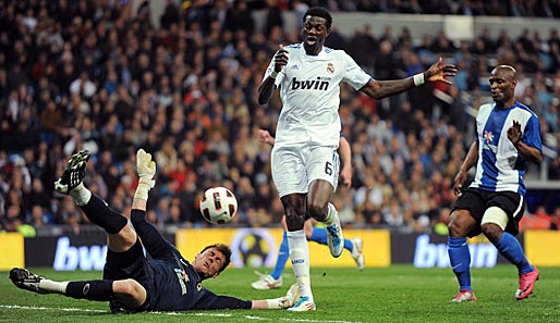 In der Rückrunde erzielte Emmanuel Adebayor in 14 Spielen fünf Liga-Tore für Real Madrid