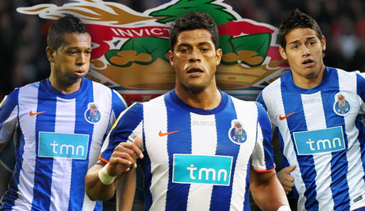 Junge Hoffnungsträger beim FC Porto: Freddy Guarin, Hulk und James Rodriguez (v.l.n.r.)