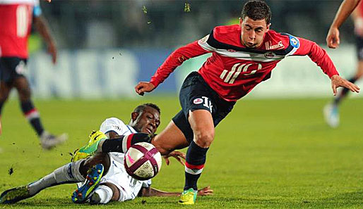 Eden Hazard (r.) vom OSC Lille steht angeblich bei Paris Saint-Germain ganz hoch im Kurs