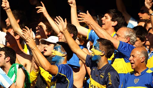 Die Fans der Boca Juniors feiern den Einzug ins Halbfinale der Copa Libertadores