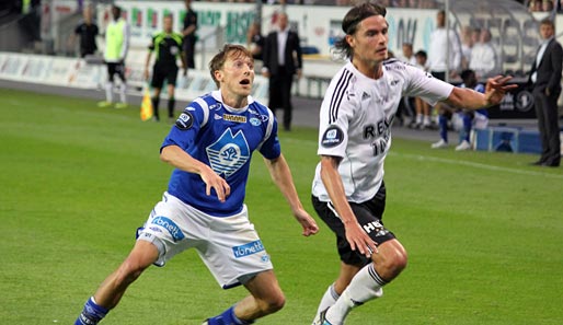 Mikael Lustig (r.) von Rosenborg gegen Mattias Mostrom von Molde FK