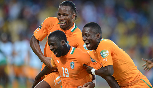 Hatten allen Grund sich zu freuen - die Elfenbeinküste zieht ins Viertelfinale des Afrika Cups ein