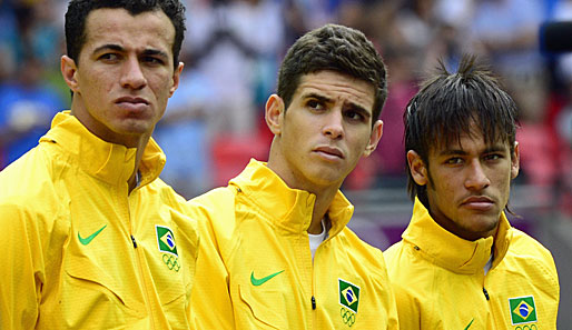Leandro Damiao (l.) und Neymar (r.) haben keine Angst vor England