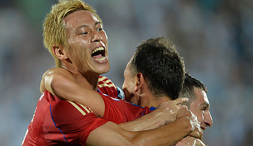 Siegesjubel: Keisuke Honda schoss ZSKA Moskau mit zwei Toren zum Sieg im Supercup