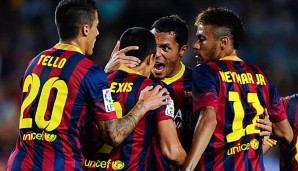 Nach der Messi-Verletzung zaubern Alexis Sanchez (2.v.l.) und Neymar (r.)
