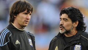 Bei der WM 2010 war Maradona Trainer von Lionel Messi