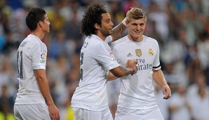 Marcelo und Toni Kroos bejubel den Siegtreffer für Real