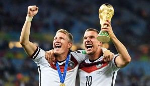 Bastian Schweinsteiger und Lukas Podolski feierten gemeinsam ihr Debüt für die DFB-Elf, und wurden 2014 gemeinsam Weltmeister