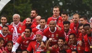 Die Spieler von Benfica Lissabon ließen ihrer Freude freien Lauf