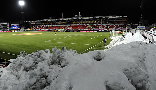 Das Alfheim-Stadion in Tromsö vor dem Europa-League-Spiel gegen Tottenham Hotspur