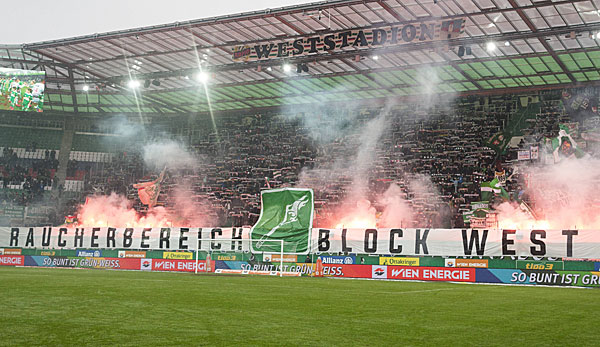 Die Fans des SK Rapid beim Heimspiel gegen den Wolfsberger AC.