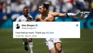 Zlatan muss ein glücklicher Mann sein, wenn Alex Morgan auf ihn abfährt.