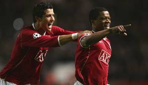 Patrice Evra und Cristiano Ronaldo spielten bei Manchester United zusammen.