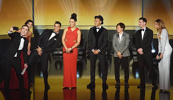 Ronaldo, Messi und NeymarBallon bei der Ballon d'Or Verleihung 2015.