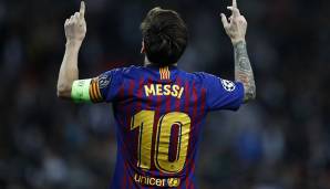 Platz 7: Lionel Messi (FC Barcelona/Spanien) - 10 Scorerpunkte (6 Tore, 4 Assists) in 8 Ligaspielen.