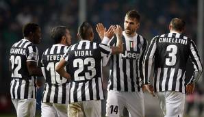 Platz 6: Juventus Turin in der Saison 2013/14 (17 Siege, 1 Remis, 1 Niederlage, Tordifferenz 46:12)