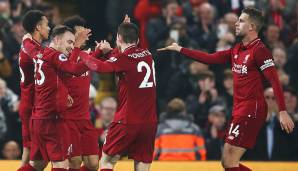 Platz 9: FC Liverpool in der Saison 2018/19 (16 Siege, 3 Remis, Tordifferenz 43:7)
