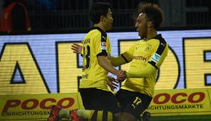 Platz 3: Pierre-Emerick Aubameyang (10 Spiele in der Saison 2014/15 und 2015/16, Borussia Dortmund)
