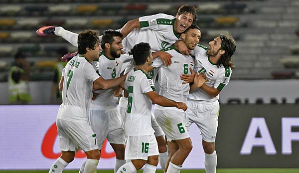 Den irakischen Spielern stet Ärger an.