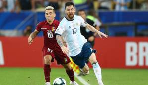 Leo Messi gewann mit Argentinien gegen Venezuela.