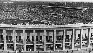 Olympiastadion Berlin (Hertha BSC) - 1936: Für die Olympiade 1936 mit einem Fassungsvermögen von 100.000 Plätzen errichtet. Betrug die Maximalzuschauerzahl bei einem Spiel der Hertha 88.075 Zuschauer (1969). Seit 1985 die Heimat des DFB-Pokal-Finals.