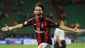 Platz 11: u.a. Filippo Inzaghi (Juventus Turin, AC Milan) - 8 Dreierpacks