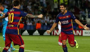 Platz 2: Lionel Messi & Luis Suarez (FC Barcelona, 2015/16): 66 Tore.