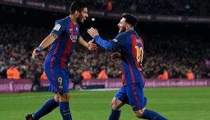Platz 2: Lionel Messi & Luis Suarez (FC Barcelona, 2016/17): 66 Tore.