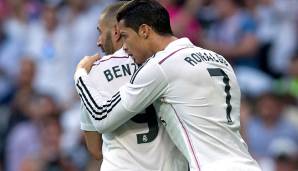 Platz 5: Cristiano Ronaldo & Karim Benzema (Real Madrid, 2014/15): 63 Tore.