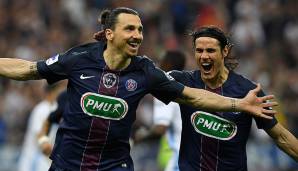 Platz 9: Zlatan Ibrahimovic & Edinson Cavani (PSG, 2015/16): 57 Tore.