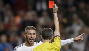 PLATZ 1: Sergio Ramos (Real Madrid) – 14 Platzverweise.