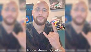 Wie der Tottenham-Trainer im vergangenen Jahr trennte sich auch der brasilianische Superstar von seinem Schopf. Auf Instagram schrieb er: "Bonde duuus Karekaa" - auf deutsch so viel wie: "Glatzenbande".