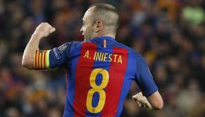 PLATZ 30: Andres Iniesta (FC Barcelona) – 189 Siege aus 248 Spielen.