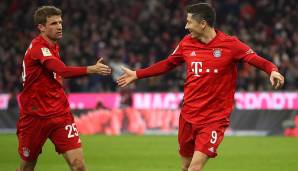 PLATZ 10: ROBERT LEWANDOWSKI (6) und THOMAS MÜLLER (6) - zusammen 12 Scorerpunkte für den FC Bayern.