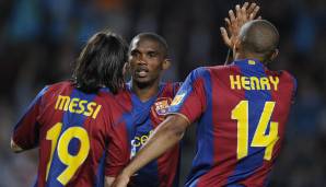 Platz 7 - 72 Tore: Samuel Eto’o, Lionel Messi, Thierry Henry (FC Barcelona) - 2007/08.