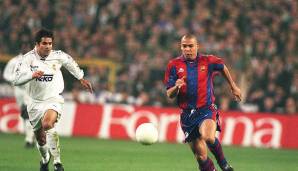PLATZ 3: RONALDO - 1996 bis 1997 beim FC BARCELONA. Der Brasilianer wurde bei Inter Mailand und Real Madrid zum Meister und zur lebenden Stürmer-Legende. 86 PROZENT der Barca-Fans wünschen sich, dass er nie gegangen wäre.