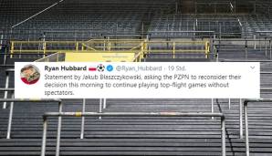 Jakub Blaszczykowski: Kuba hat in einem offenen Brief an den polnischen Fußball-Verband PZPN eine mehrwöchige Einstellung des Spielbetriebs gefordert, um die "benötigte Zeit für eine Entscheidung" zu haben.