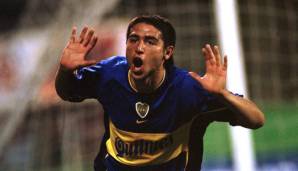 JUAN ROMAN RIQUELME: Romy, wie seine Fans ihn nannten, machte 1996 bei Boca seine ersten Schritte im Profigeschäft. Bis 2002 wurde er unter anderem 2000 Weltpokalsieger (2:1 über Real Madrid) und 2001 Südamerikas Fußballer des Jahres.