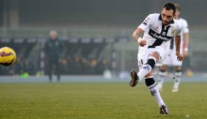 Platz 12: Francesco Lodi (Frosinone Calcio, Catania Calcio, AC Parma, Udinese Calcio): 13 direkte Freistoßtore