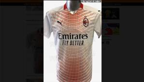 Footyheadlines hat offenbar Bilder vom neuen Auswärtstrikot des AC Milan aufgetrieben. Viel Weiß, roter Kragen - und das Muster auf der Brust erinnert ein bisschen an das Windows-Logo von Microsoft?