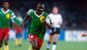 Roger Milla. Hatte als 38-Jähriger mit seinen vier Toren in der Gruppenphase großen Anteil am Viertelfinaleinzug Kameruns bei der Weltmeisterschaft 1990. Bis heute ältester WM-Endrunden-Torschütze. Auf Vereinsebene hauptsächlich in Frankreich unterwegs.