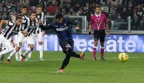 13. Platz: Diego Milito - 31 Elfmetertore in 267 Spielen für: Inter Mailand, Real Saragossa, FC Genua.