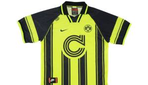 Platz 9: Dortmund, 1996-97, Heimshirt - 344,34 €. In diesem Trikot gewann der BVB 1997 das Finale der Champions League gegen Juventus Turin.