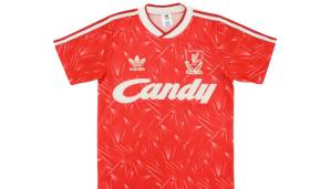 Platz 7: Liverpool, 1989-91, Heimshirt - 401,72 €. Klassisches adidas Design, das getragen wurde, als die Mannschaft zuletzt den Ligatitel holte.