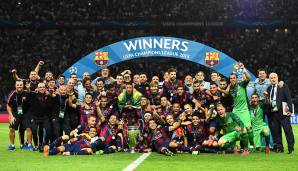 FC BARCELONA 2014/15: In Berlin gewann der FC Barcelona die Champions League gegen Juventus und holte das zweite Triple der Vereinsgeschichte. Das hat bislang kein anderer Verein geschafft.