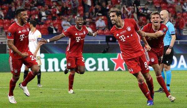 Javi Martinez köpfte in der Verlängerung des Supercups zum 2:1 für Bayern gegen Sevilla ein.