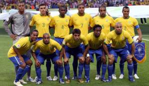 BRASILIEN | WM 2006 | Dida, Lucio, Juan, Emerson, Adriano, Cafu, Ronaldinho, Roberto Carlos, Ze Roberto, Kaka und Ronaldo.