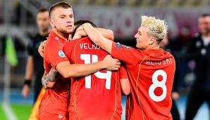Nordmazedonien jubelte nach dem Sieg im Playoff-Halbfinale gegen den Kosovo.