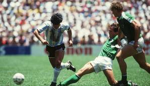 Argentinien - Deutschland 3:2 (am 29. Juni 1986, Weltmeisterschaft): Im Finale gegen das DFB-Team wird Maradona teilweise von Lothar Matthäus und Karlheinz Förster in Doppeldeckung genommen, dennoch greift er entscheidend ein.
